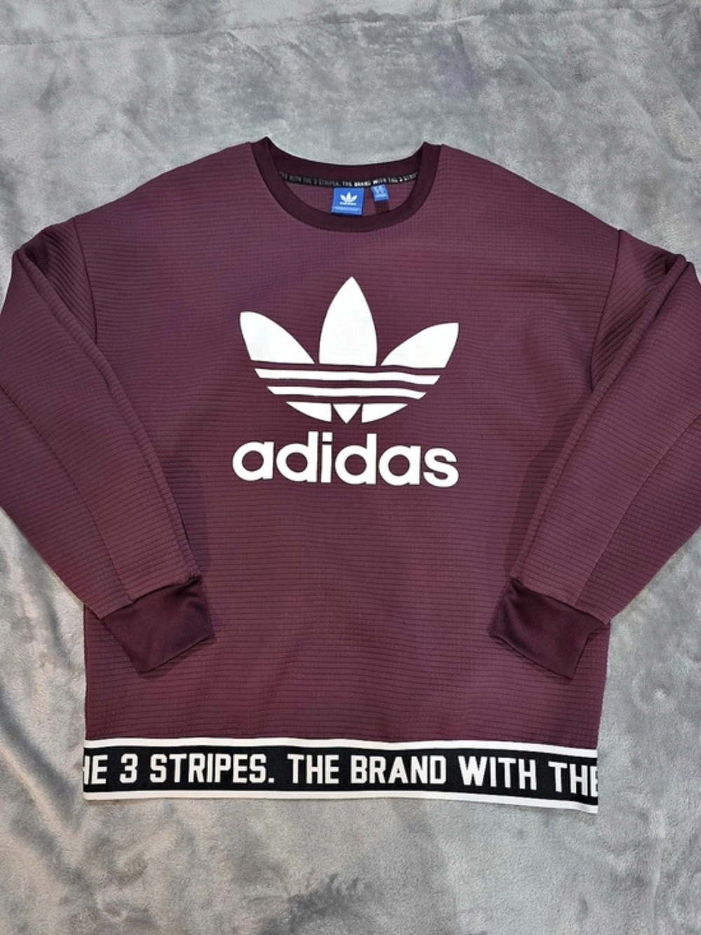 Women's Adidas Classic Trefoil Textured Crewneck Sweatshirt XS